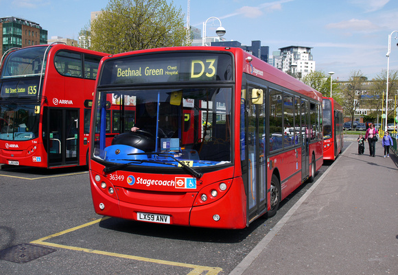 Route D3, Stagecoach London 36349, LX59ANV, Crossharbour