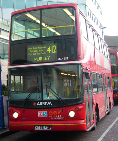 Route 412, Arriva London, DLA252, X452FGP, Croydon