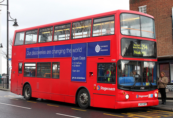 Route 294, Stagecoach London 17989, LX53KBP, Collier Row