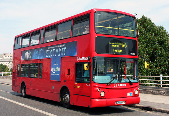 Route 176, Arriva London, VLA58, LJ04LFN, Waterloo Bridge