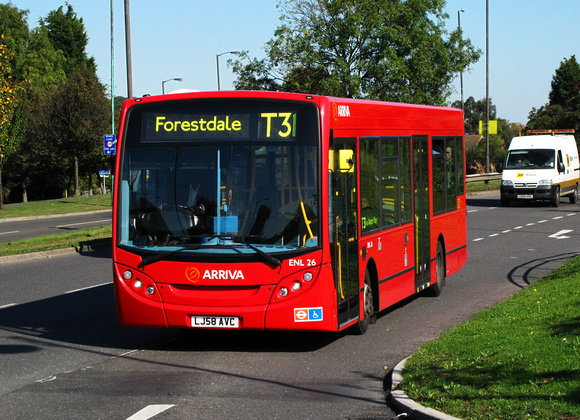 Route T31, Arriva London, ENL26, LJ58AVC, Addington Village