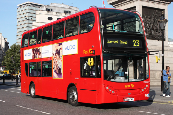 Route 23, First London, DN33515, LK08FMY, Trafalgar Square