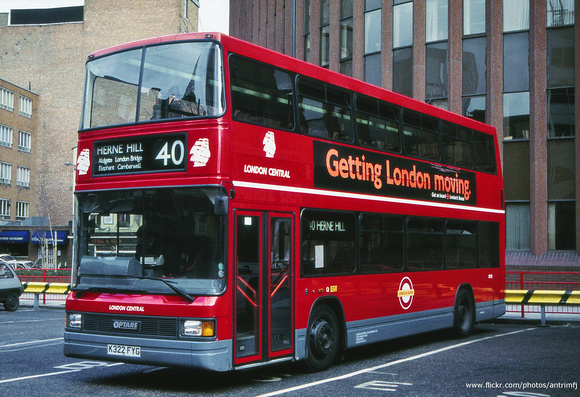 Route 40, London Central, SP22, K322FYG, Aldgate