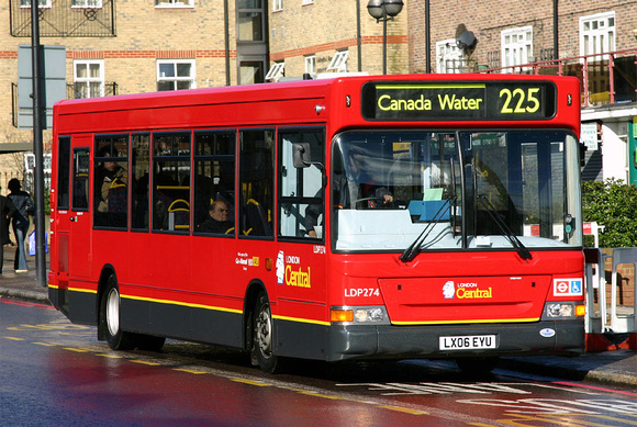 Route 225, London Central, LDP274, LX06EYU, New Cross