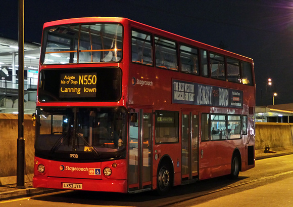 Route 550, Stagecoach London 17925, LX03OTA, Canning Town