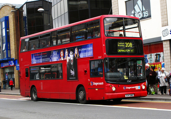 Route 208, Stagecoach London 17347, X347NNO, Bromley South Stn