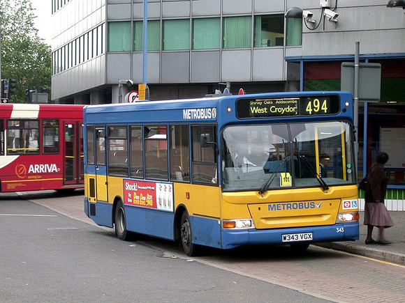 Route 494, Metrobus 343, W343VGX, West Croydon