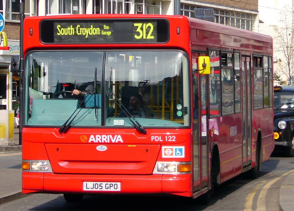 Route 312, Arriva London, PDL122, LJ05GPO, Croydon