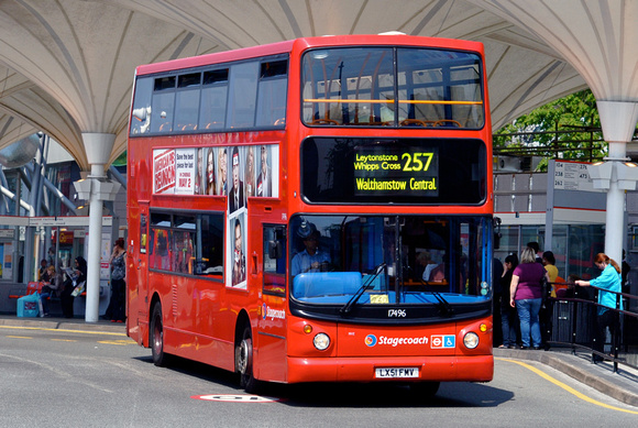 Route 257, Stagecoach London 17496, LX51FMV, Stratford