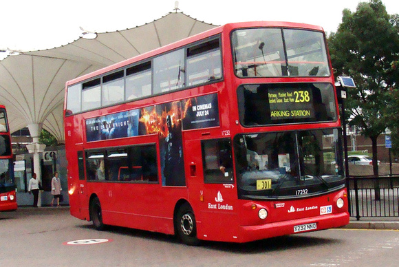 Route 238, East London ELBG 17232, X232NNO, Stratford