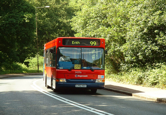 Route 99, Stagecoach London 34376, LV52HGO, Erith