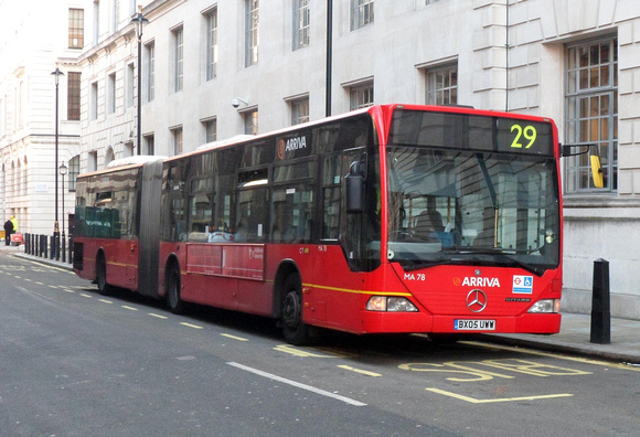 Route 29, Arriva London, MA78, BX05UWW, Trafalgar Square Stand