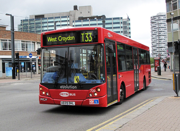 Route T33, Metrobus 720, AE09DHL, Croydon