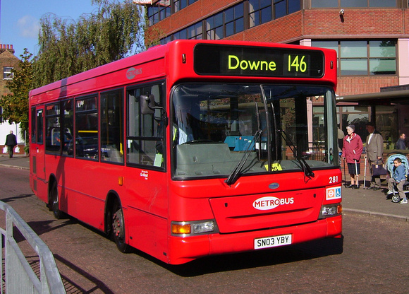 Route 146, Metrobus 281, SN03YBY, Bromley