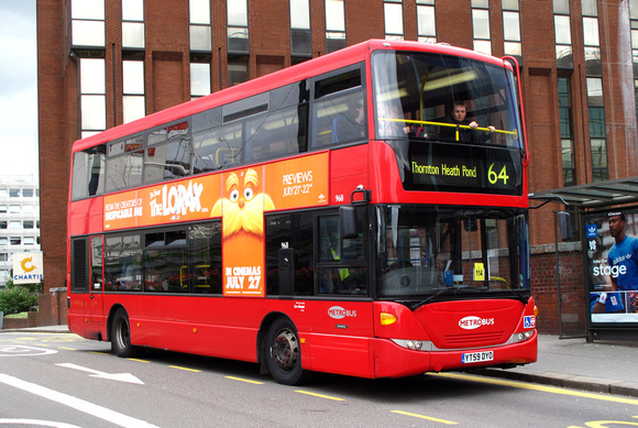Route 64, Metrobus 968, YT59DYO, East Croydon