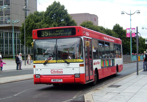 Route 35, Plymouth Citybus 10, N110UTT, Plymouth