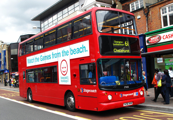 Route 61, Stagecoach London 17436, Y436NHK, Bromley