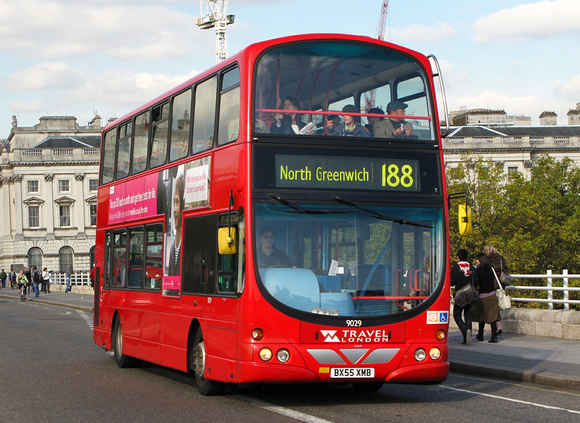 Route 188, Travel London 9029, BX55XMB, Waterloo