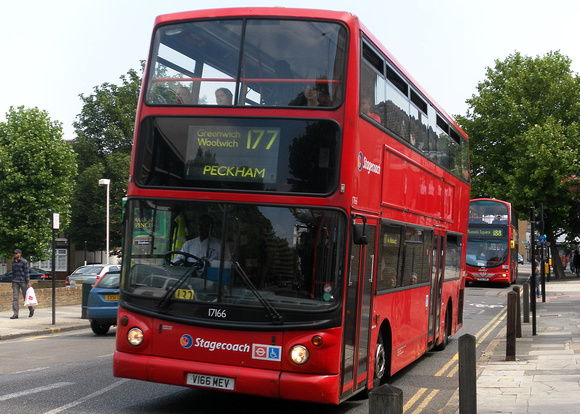 Route 177, Stagecoach London 17166, V166MEV, Greenwich