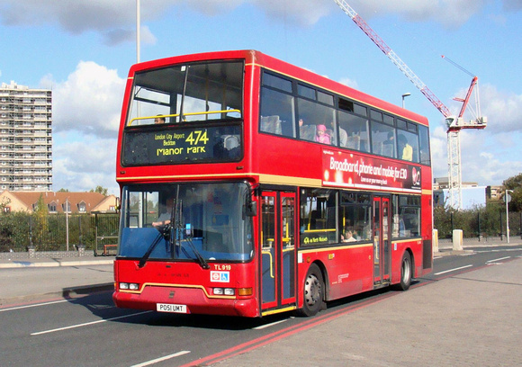 Route 474, Docklands Buses, TL919, PO51UMT, North Woolwich