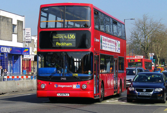 Route 136, Stagecoach London 17435, LX51FKJ, Grove Park
