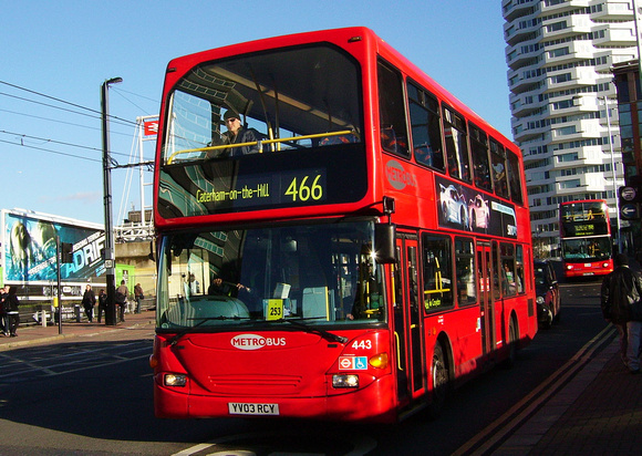 Route 466, Metrobus 443, YV03RCY, Croydon
