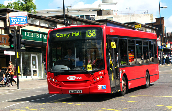 Route 138, Metrobus 159, YX60FVB, Bromley