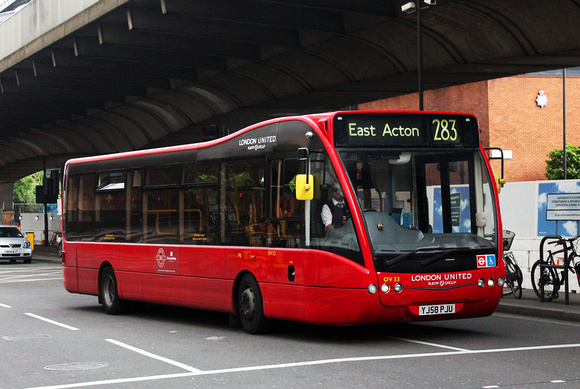 Route 283, London United RATP, OV53, YJ58PJU, Hammersmith