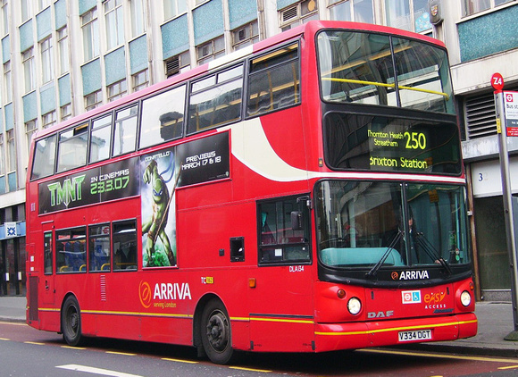 Route 250, Arriva London, DLA134, V334DGT, Croydon