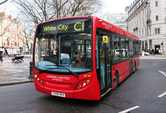 Route C1, London United RATP, DE49, YX09HKV, Sloane Square