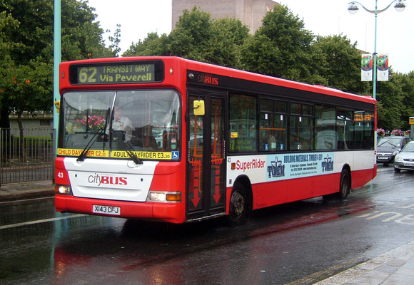 Route 62, Plymouth Citybus 43, X143CFJ, Plymouth