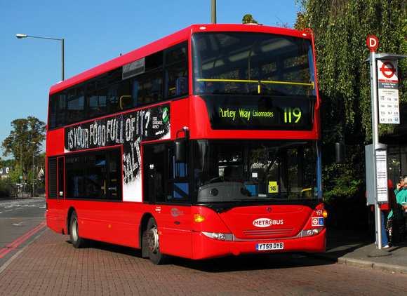 Route 119, Metrobus 959, YT59DYB, Bromley
