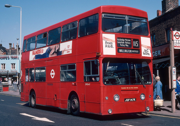 Route 115, London Transport, DMS147, JGF147K, Mitcham