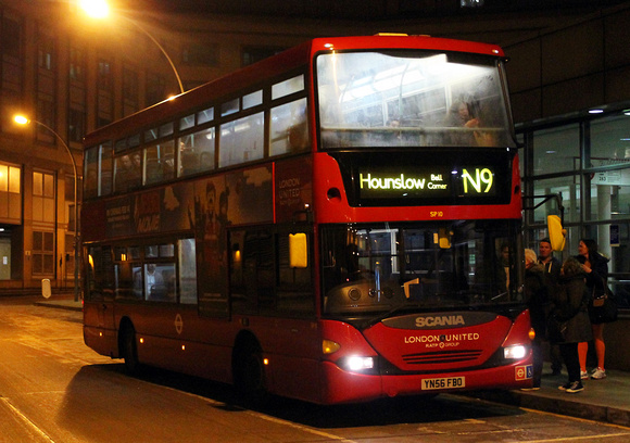 Route N9, London United RATP, SP10, YN56FBO, Hammersmith