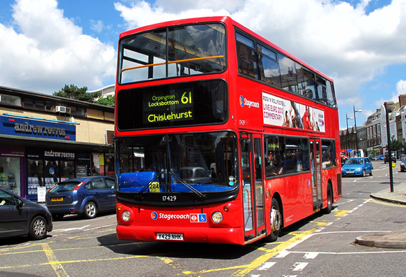 Route 61, Stagecoach London 17429, Y429NHK, Bromley