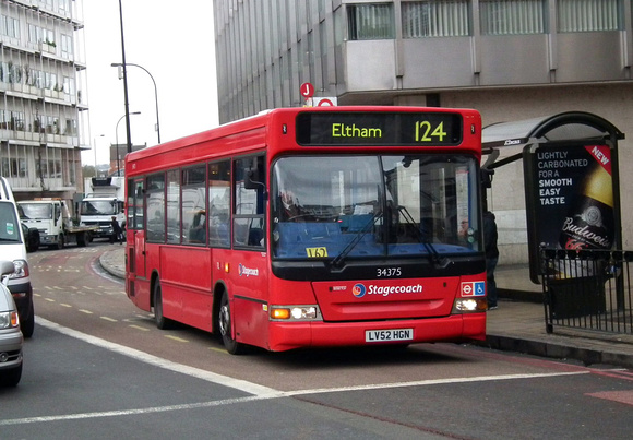 Route 124, Stagecoach London 34375, LV52HGN, Catford