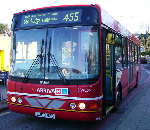 Route 455, Arriva London, DWL59, LJ03MZG, Purley