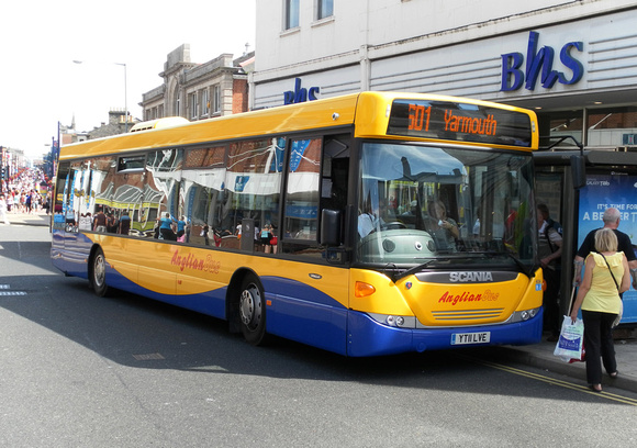 Route 601, Anglian Buses 434, YT11LVE, Great Yarmouth
