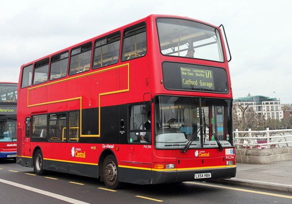 Route 171, London Central, PVL394, LX54HBA, Waterloo