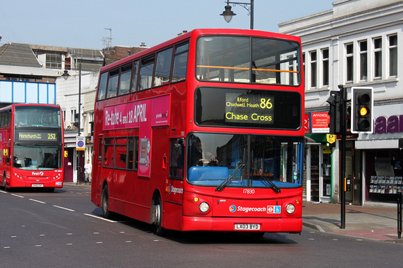Route 86, Stagecoach London 17830, LX03BYD, Romford Station