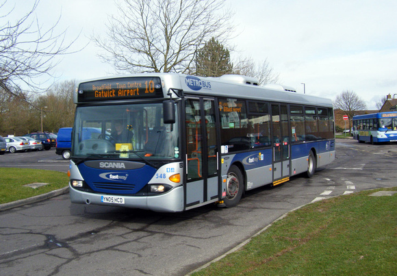 Route 10, Metrobus 548, YN05HCD, Crawley