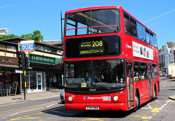 Route 208, Stagecoach London 17347, X347NNO, Bromley South