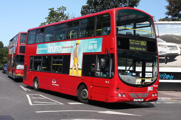 Route 180, East Thames Buses, VWL29, LF52THZ, Woolwich