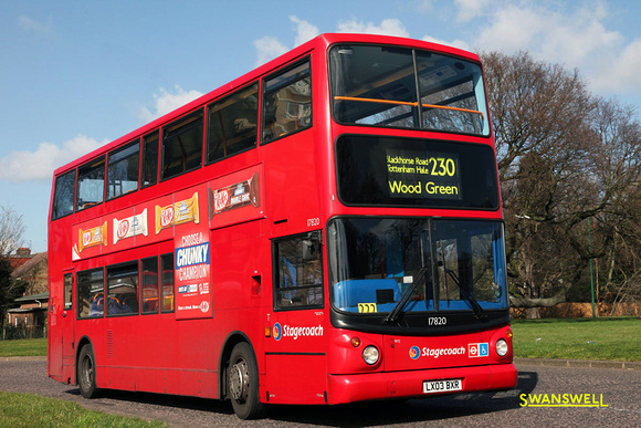 Route 230, Stagecoach London 17820, LX03BXR, Whipps Cross