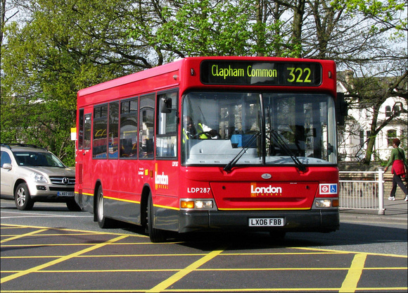 Route 322, London General, LDP287, LX06FBB, Crystal Palace