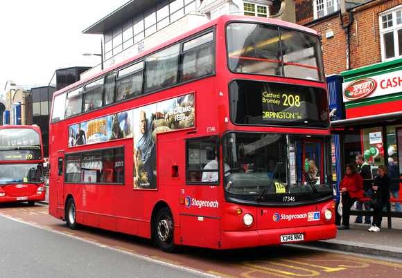 Route 208, Stagecoach London 17346, X346NNO, Bromley