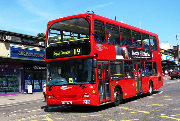 Route 119, Metrobus 439, YV03PZJ, Bromley South