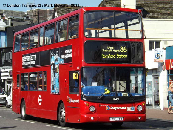 Route 86, Stagecoach London 18451, LX05LLM, Romford