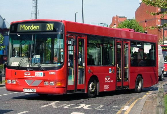 Route 201, East Thames Buses, DW3, LF52TKD, Mitcham