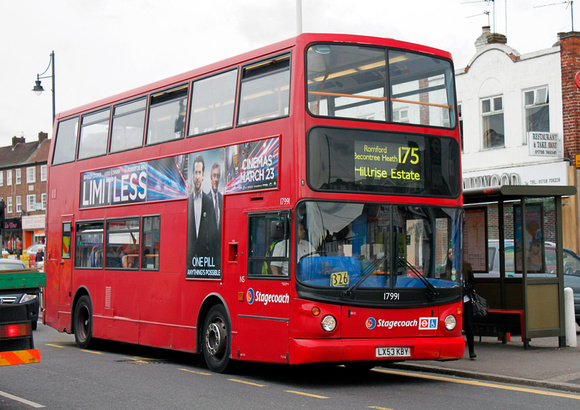 Route 175, Stagecoach London 17991, LX53KBY, Collier Row